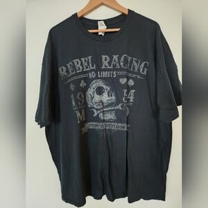 Men's Rebel Racing Used Black Graphic T-Shirt, 3XL, Heavy Cotton